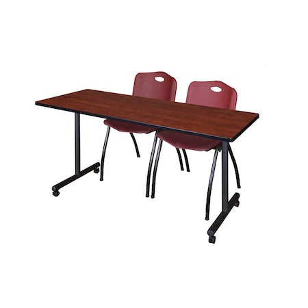 Kobe Rectangle Mobile table, 60" W, 29" H, Laminate Top, Cherry MKTRCC6024CH47BY